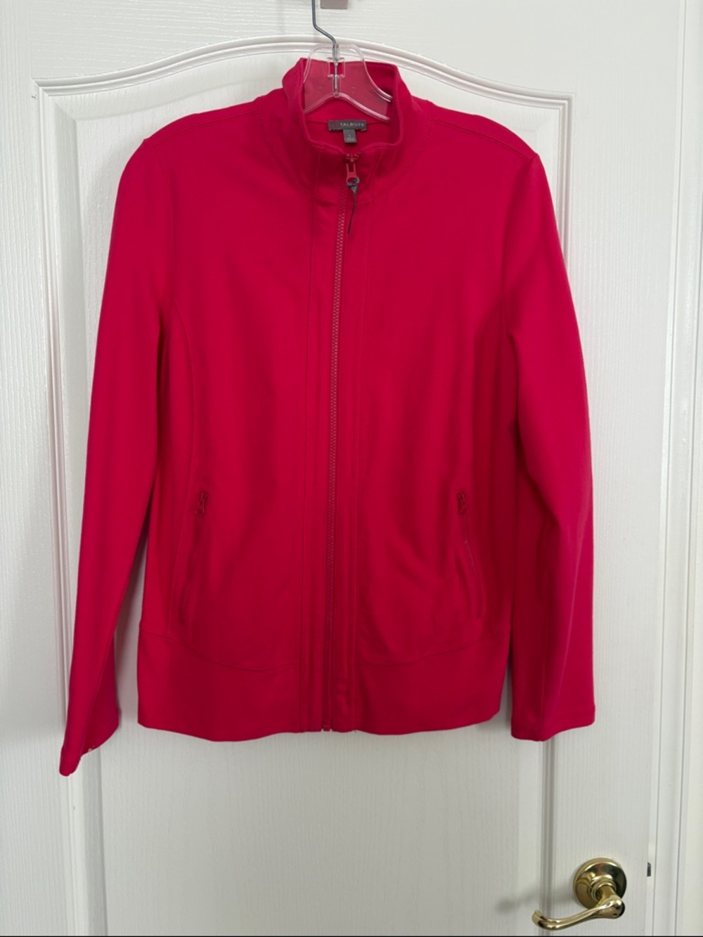 Talbots Vibrant Coral Full-Zip Jacket